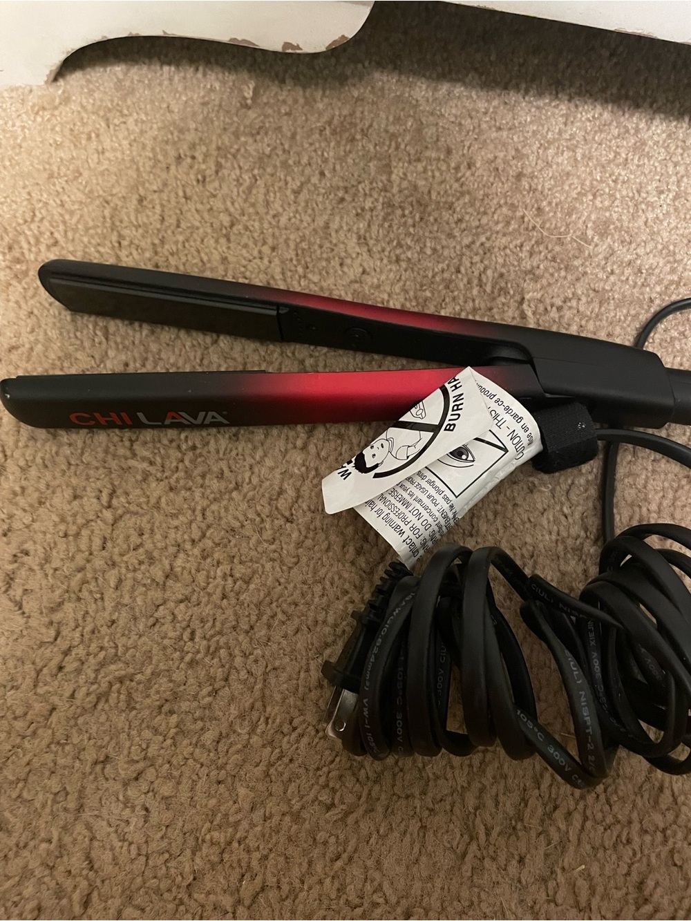 CHI Lava Red and Black Ceramic Hair Straightener - CHI